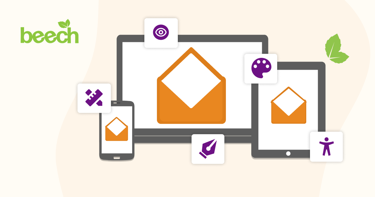 Email visible on numerous different electronic devices. Beech blog.