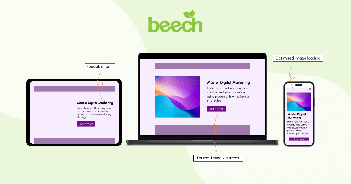 Website design that is responsive for multiple devices