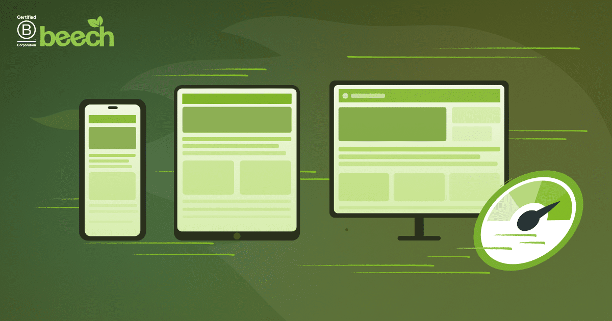 High-performing websites displayed on a mobile phone, tablet, desktop and more.