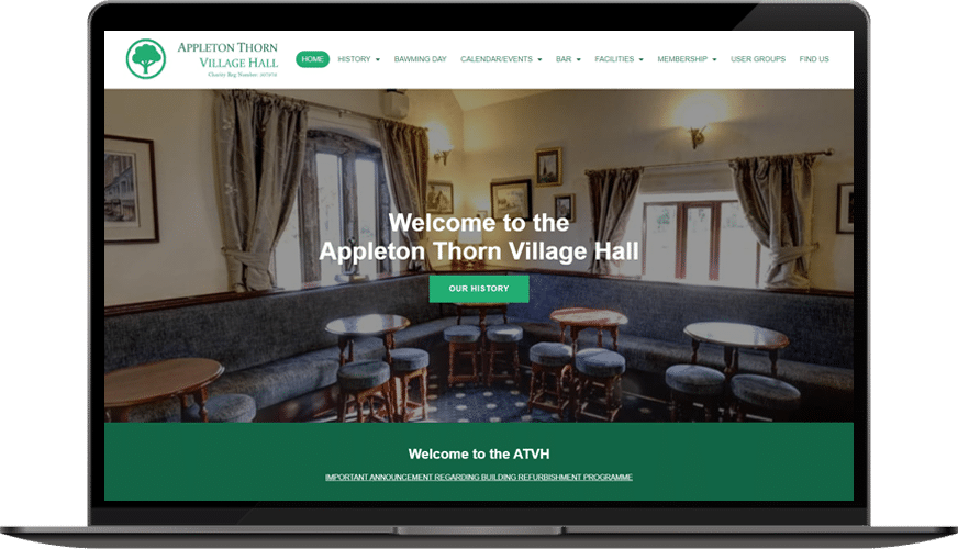 Appleton Thorn Village Hall-Laptop